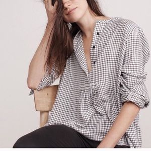 White flannel Madewell blouse